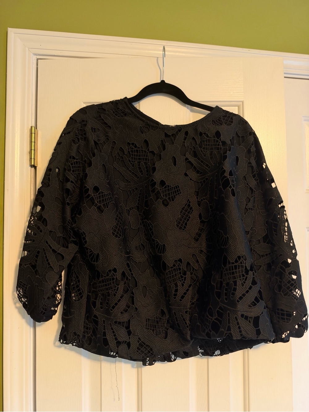 Eri + Ali Black Lace Overlay Women's Top